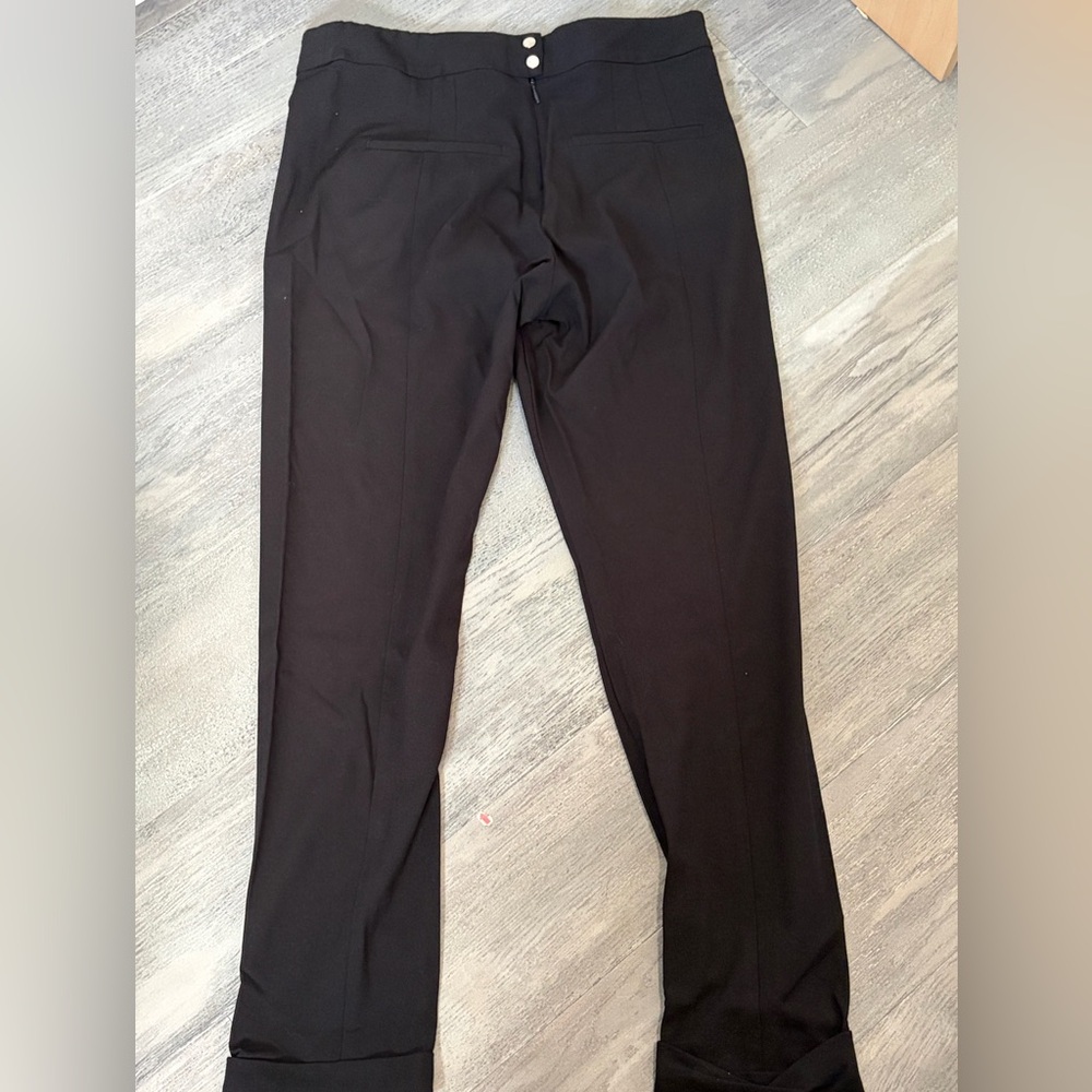 H&M Black Business Casual Trousers with Chic Doubled Button Detail